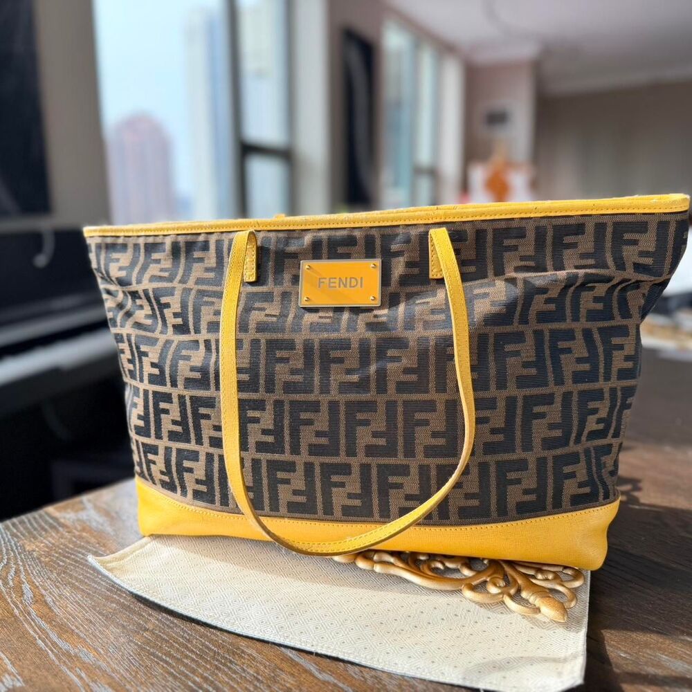 Fendi Women's tote Yellow Zucca Classic Luxury